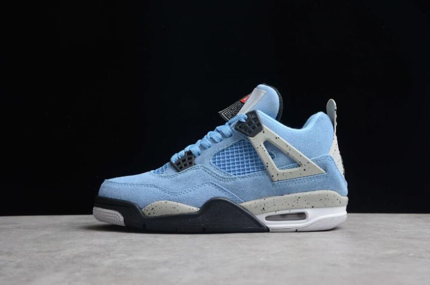 Women's Air Jordan 4 Retro University Blue Black Basketball Shoes