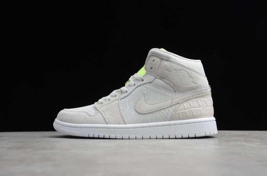 Men's Air Jordan 1 Mid Vast Grey Basketball Shoes - Click Image to Close