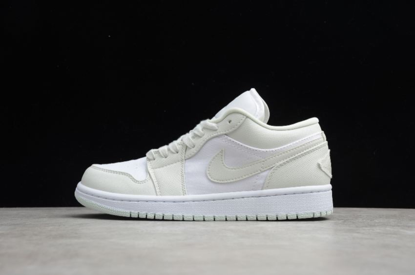 Women's WMNS Air Jordan 1 Low Spruce Aura White Basketball Shoes - Click Image to Close