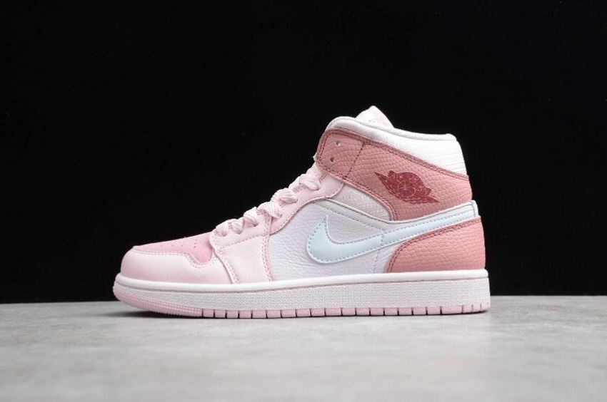 Women's Air Jordan 1 Mid Pink Basketball Shoes - Click Image to Close