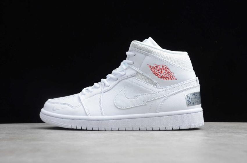 Women's WMNS Air Jordan 1 Mid London White Basketball Shoes