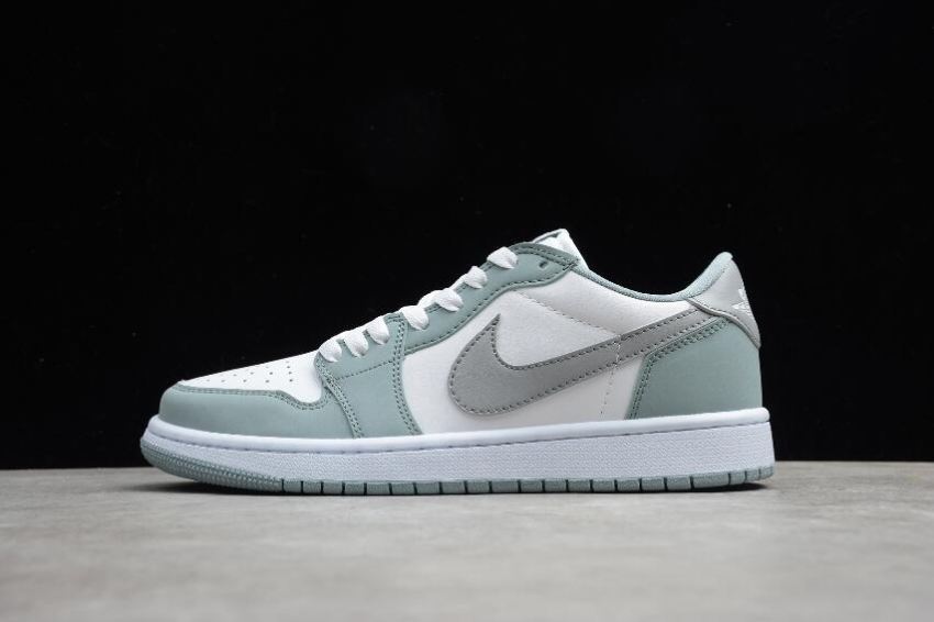 Women's Air Jordan 1 Low SE White Light Green Grey Basketball Shoes