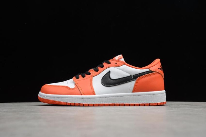 Women's Air Jordan 1 Low OG Shattered Backboard Orange Black-White Basketball Shoes - Click Image to Close