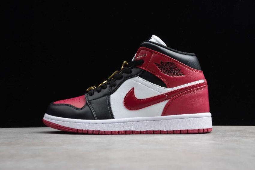 Women's Air Jordan 1 Mid Fearless Black Red Basketball Shoes - Click Image to Close