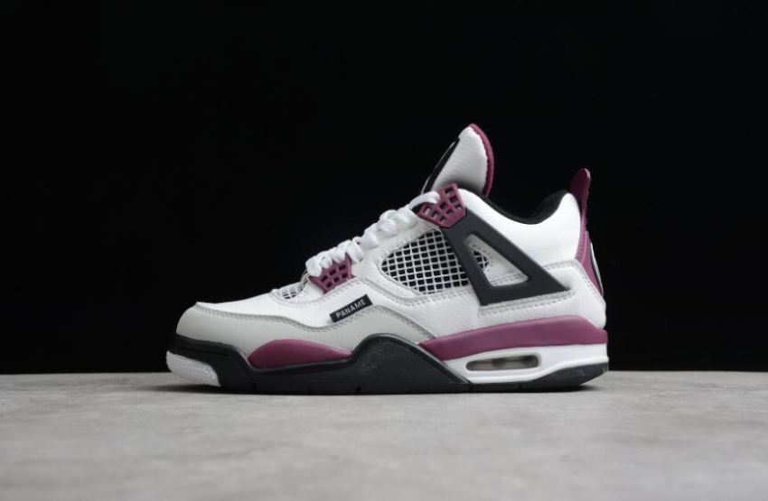 Men's Air Jordan 4 Retro Psg White Bordeaux Neutral Grey Shoes Basketball Shoes