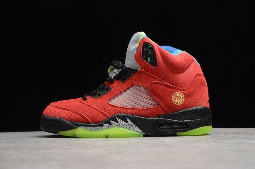 Women's Air Jordan 5 Retro What The Mandarin Duck Big Red Yellow Purple Basketball Shoes