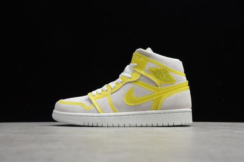 Men's WMNS Air Jordan 1 Mid LX Off White Opti Yellow White Basketball Shoes - Click Image to Close