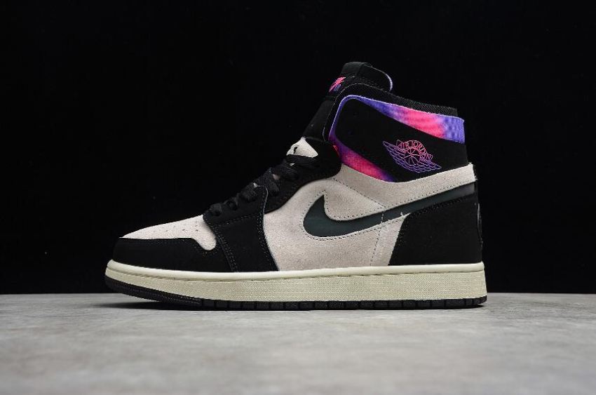 Women's Air Jordan 1 Zoom Comfort PSG White Psychic Purple-Hyper Pink-Black Basketball Shoes