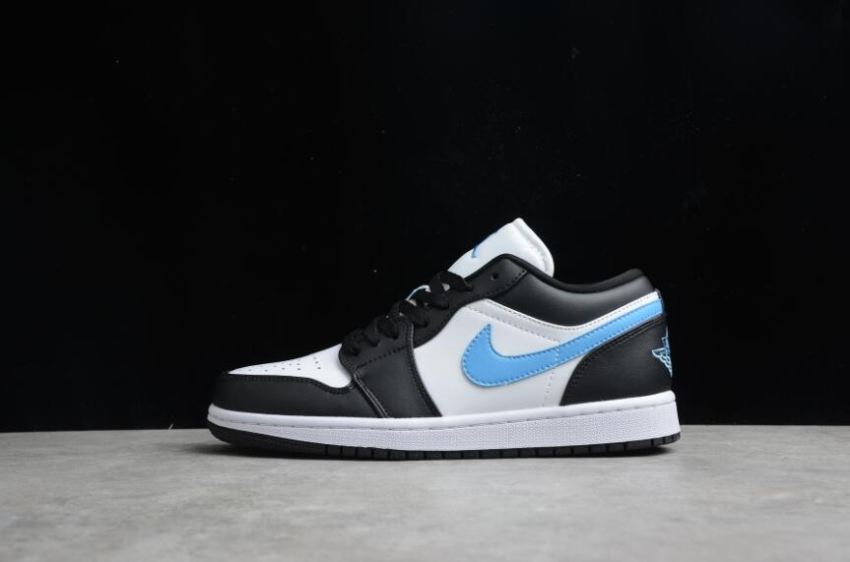 Men's Air Jordan 1 Low University Blue Black White Basketball Shoes