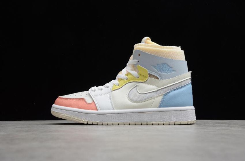 Men's Air Jordan 1 High Zoom CMFT To My First Coach Sail White-Zitron-Summit White Basketball Shoes