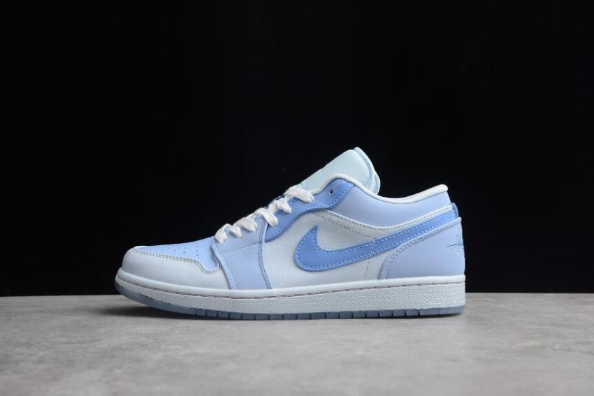 Men's Air Jordan 1 Low The Mighty Swooshers Haze Blue White Shoes Basketball Shoes