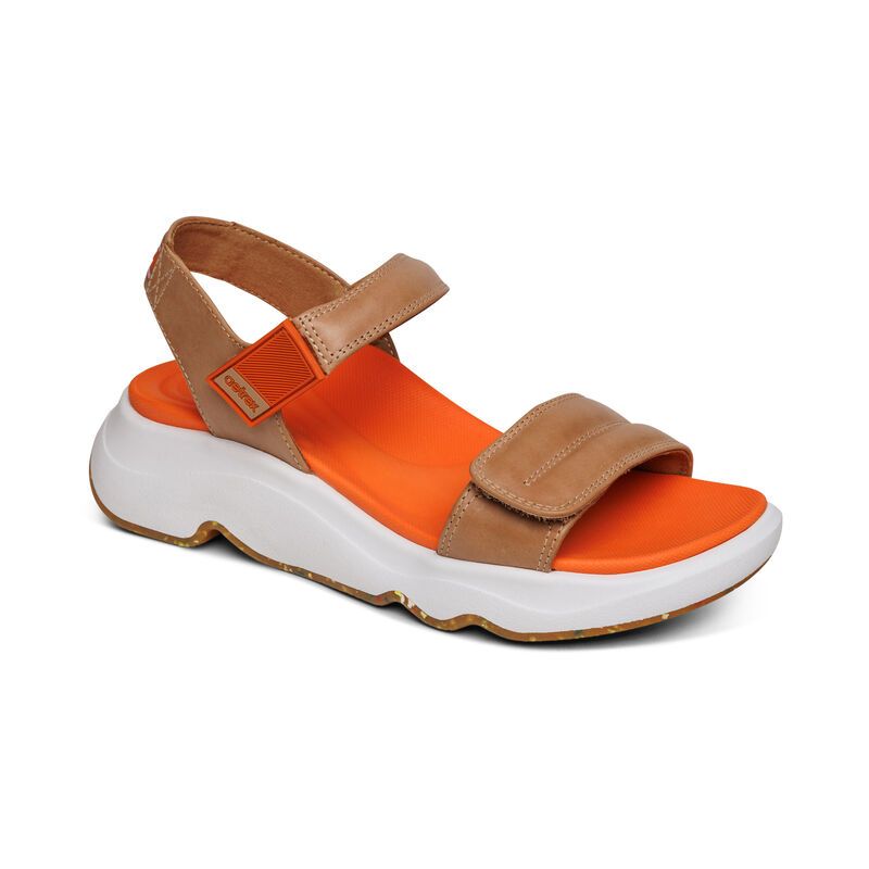 Aetrex | Women's Whit Water-Friendly Sport Sandal-Camel | New Arrivals