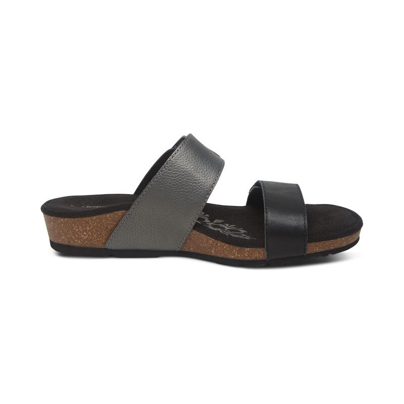 Aetrex | Women's Daisy Adjustable Slide-Black | New Arrivals