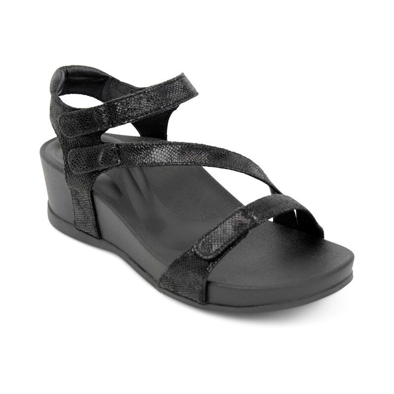 Aetrex | Women's Randi Water-Friendly Wedges-Black | New Arrivals