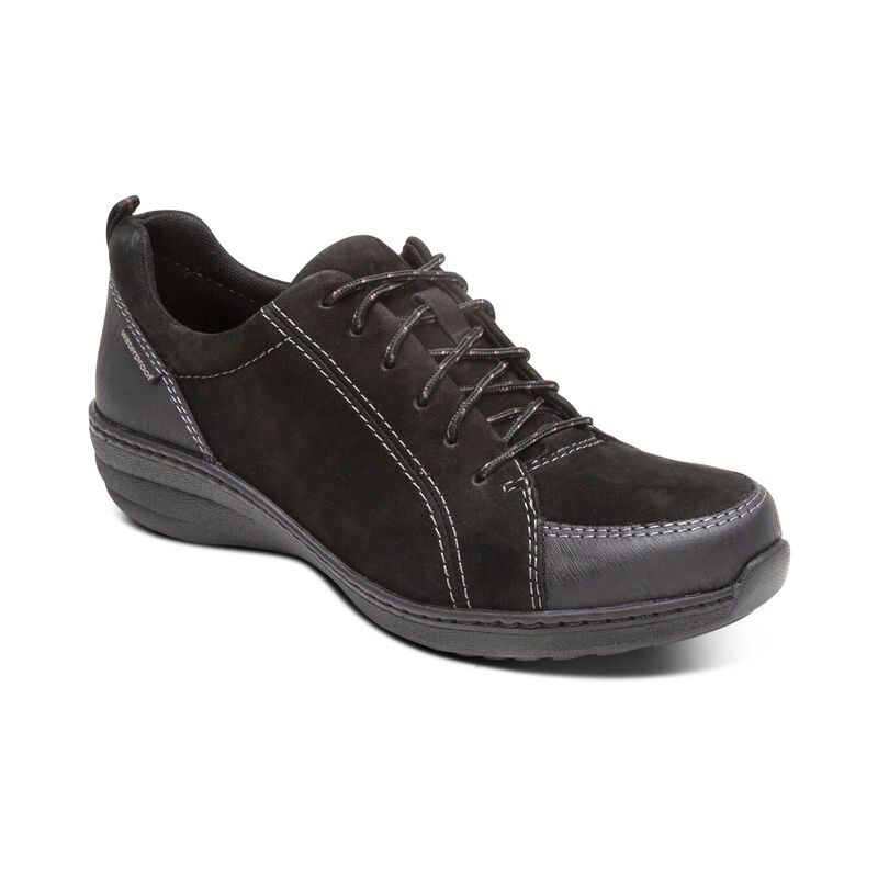 Aetrex | Women's Mara Waterproof Casual Hiking Sneaker-Black | New Arrivals