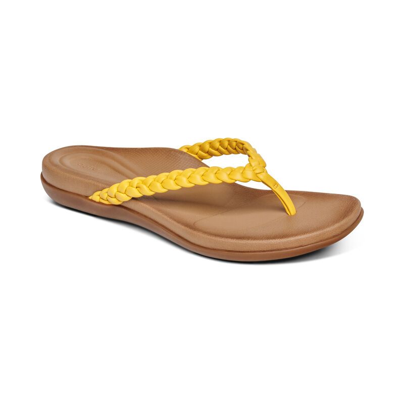 Aetrex | Women's Rachel Water-Friendly Thong-Yellow | New Arrivals