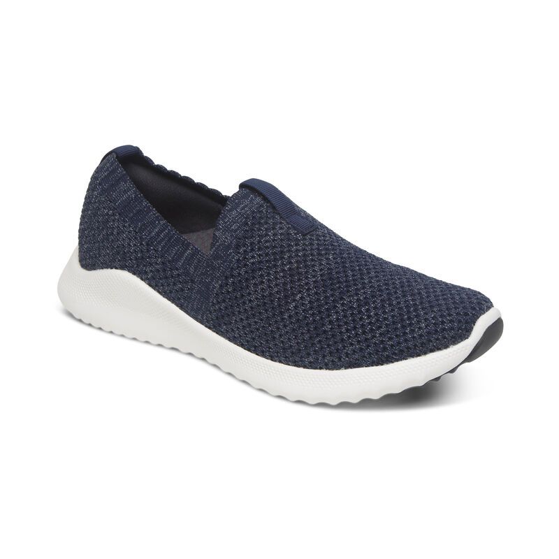 Aetrex | Women's Angie Arch Support Sneakers-Shimmery Navy | New Arrivals