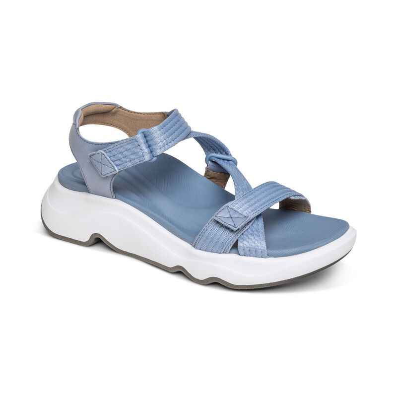 Aetrex | Women's Marz Adjustable Sport Sandal-Blue | New Arrivals