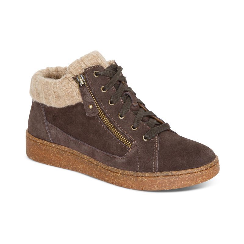 Aetrex | Women's Bonnie Arch Support Sneaker-Brown | New Arrivals