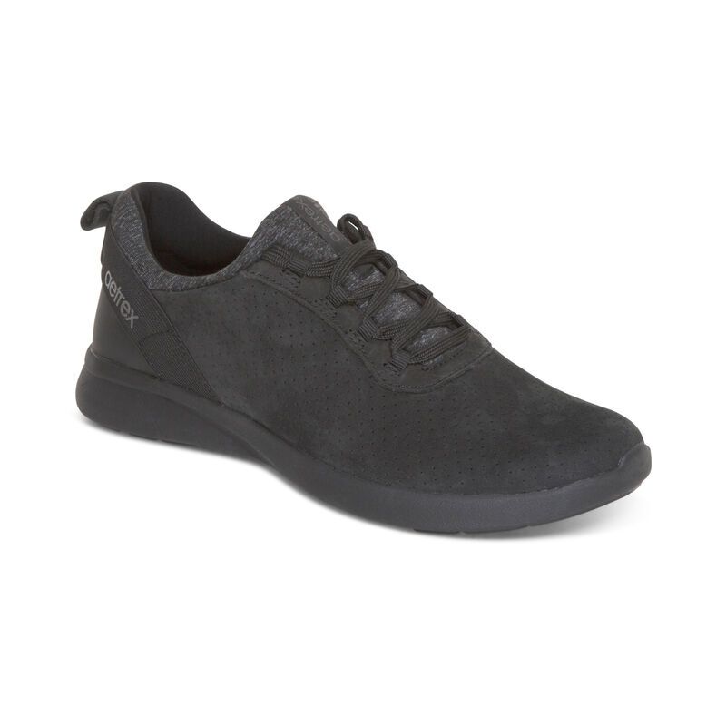 Aetrex | Women's Kora Arch Support Sneakers-Black | New Arrivals