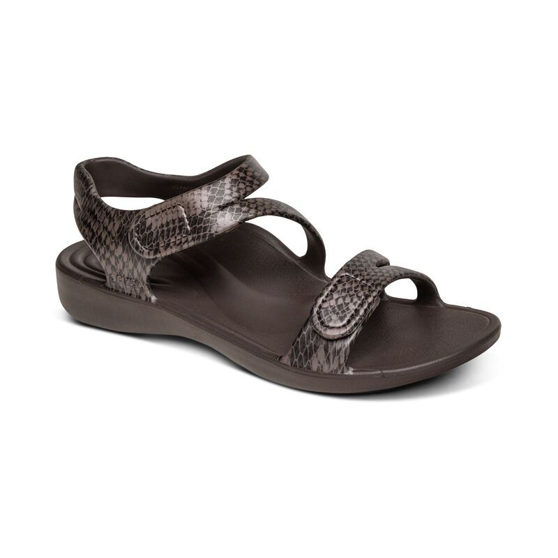 Aetrex | Women's Jillian Sport Water-Friendly Sandal-Brown Boa | New Arrivals