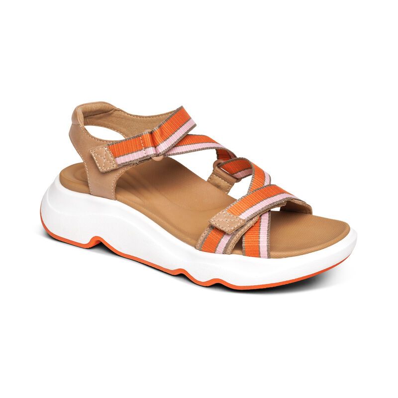 Aetrex | Women's Marz Adjustable Sport Sandal-Camel | New Arrivals