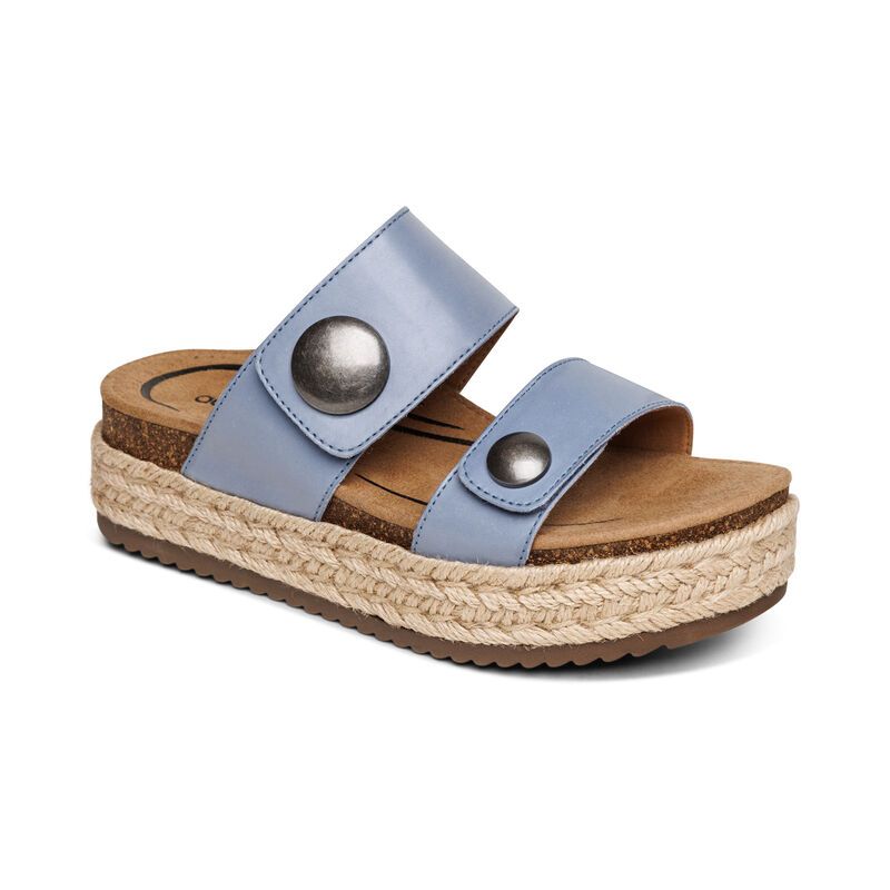 Aetrex | Women's Sofie Platform Sandal-Blue | New Arrivals