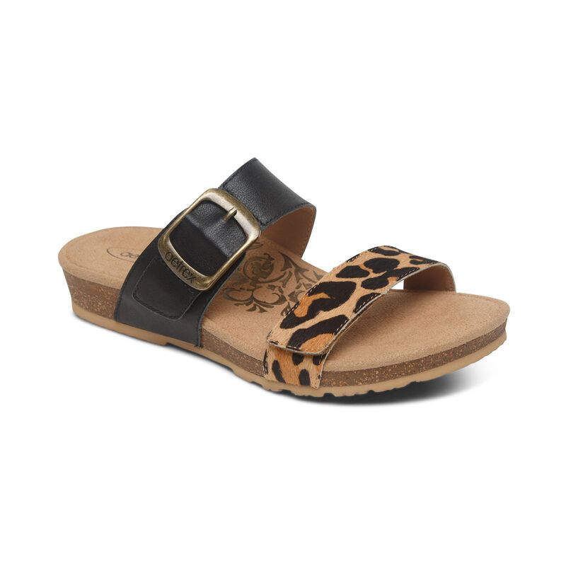 Aetrex | Women's Daisy Adjustable Slide-Leopard | New Arrivals