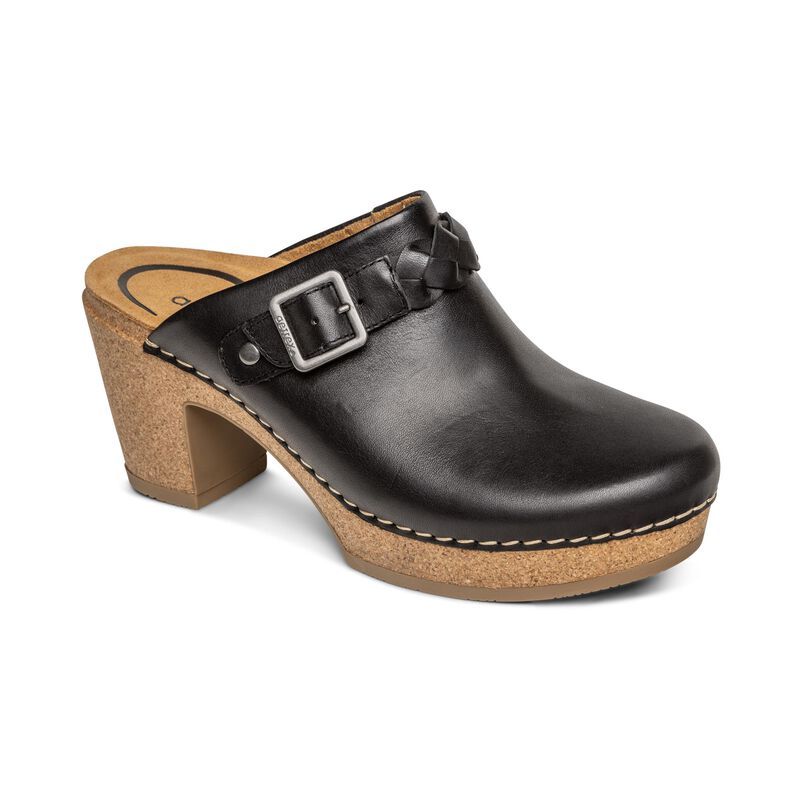 Aetrex | Women's Corey Clog-Black Leather | New Arrivals