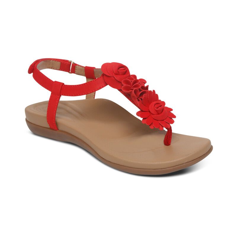 Aetrex | Women's Charli Thong Sandal-Red | New Arrivals