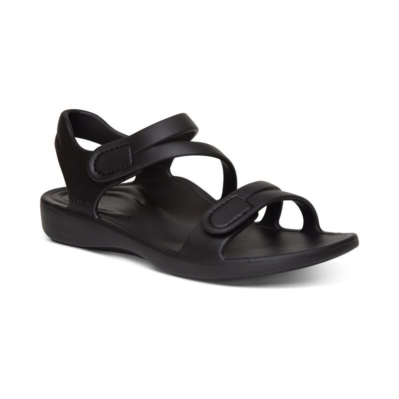 Aetrex | Women's Jillian Sport Water-Friendly Sandal-Black | New Arrivals