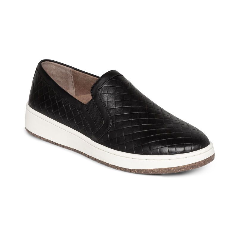 Aetrex | Women's Kenzie Slip-On Comfort Sneaker-Black | New Arrivals