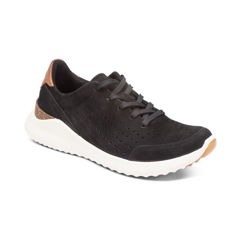 Aetrex | Women's Laura Arch Support Sneakers-Black | New Arrivals