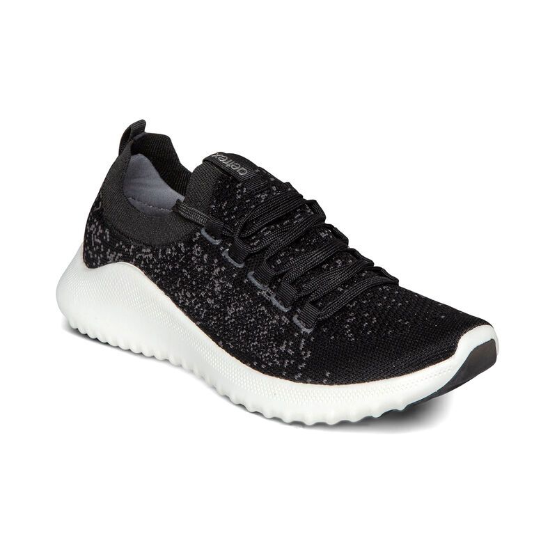 Aetrex | Women's Carly Arch Support Sneakers-Black | New Arrivals