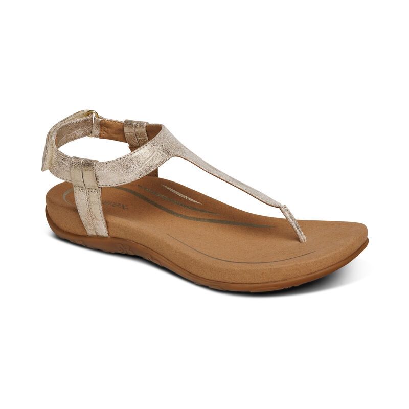 Aetrex | Women's Jane Thong Sandal-Gold | New Arrivals