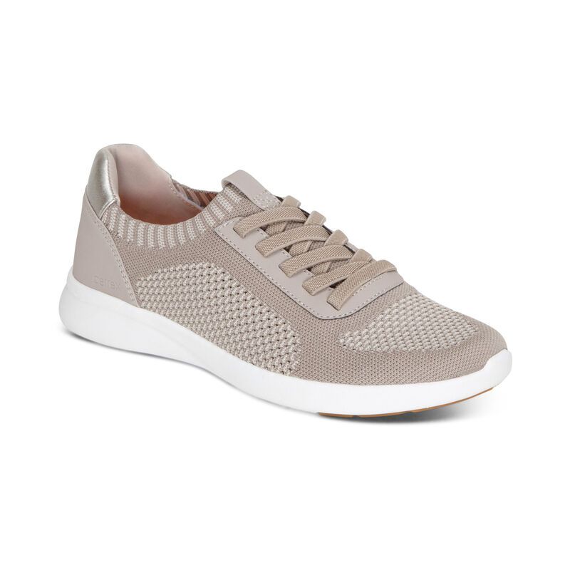 Aetrex | Women's Teagan Arch Support Sneakers-Oatmeal | New Arrivals