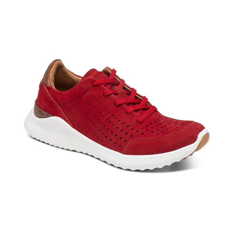 Aetrex | Women's Laura Arch Support Sneakers-Red | New Arrivals