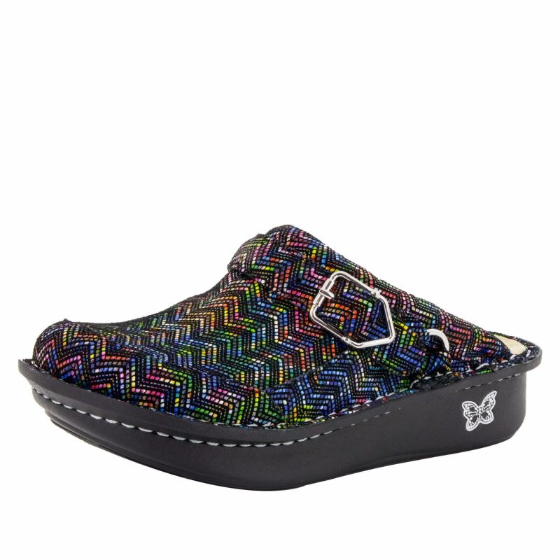 Alegria Women's Seville Ric Rack Rainbow Clogs