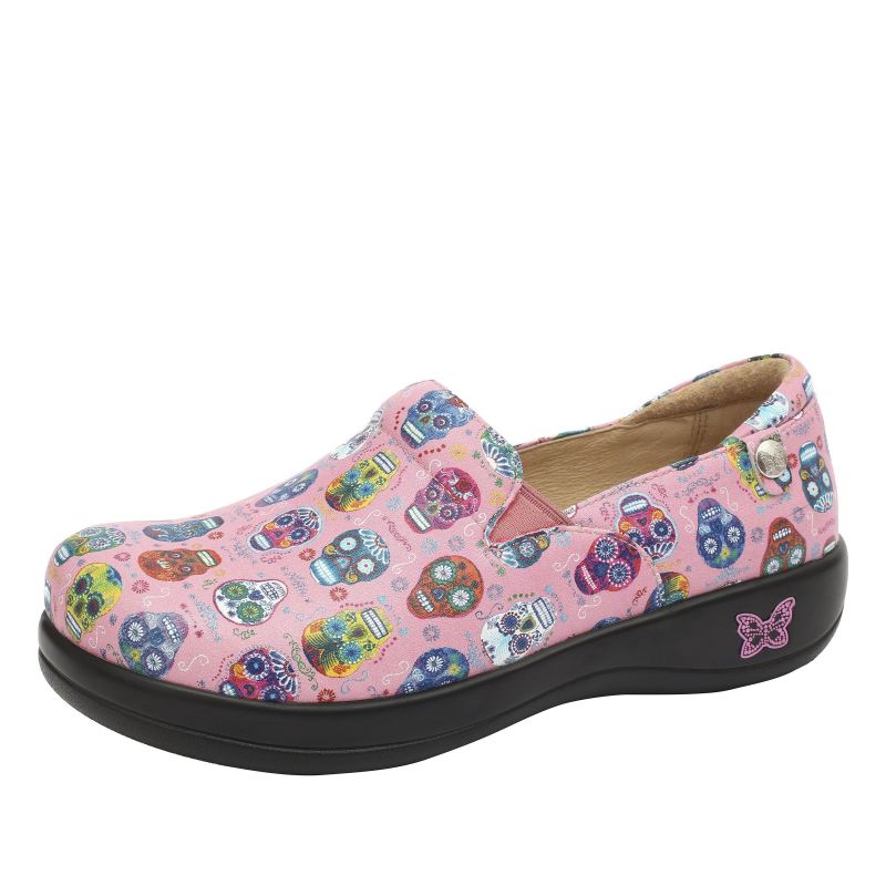 Alegria Women's Keli Sugar Skulls Pink Professional Shoes