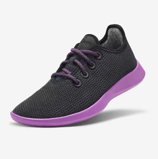 Allbirds | Women's Tree Runners-Natural Black (Lux Purple Sole)