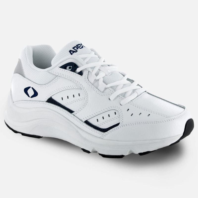 Apex Men's Lace Walking Shoe V Last - White/Blue | Canada New Arrivals