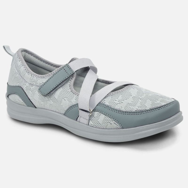 Apex Women's Orthopedic Mesh Mary Jane Casual Shoe - Grey | Canada New Arrivals