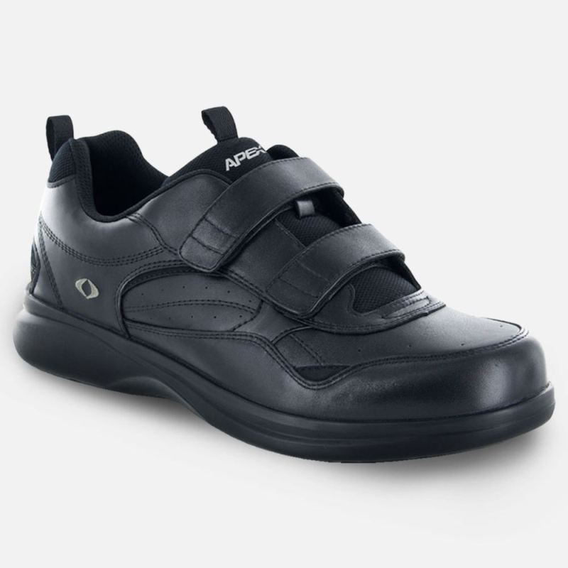 Apex Men's Double Strap Active Walkers Active Shoe - Biomechanical - Black | Canada New Arrivals