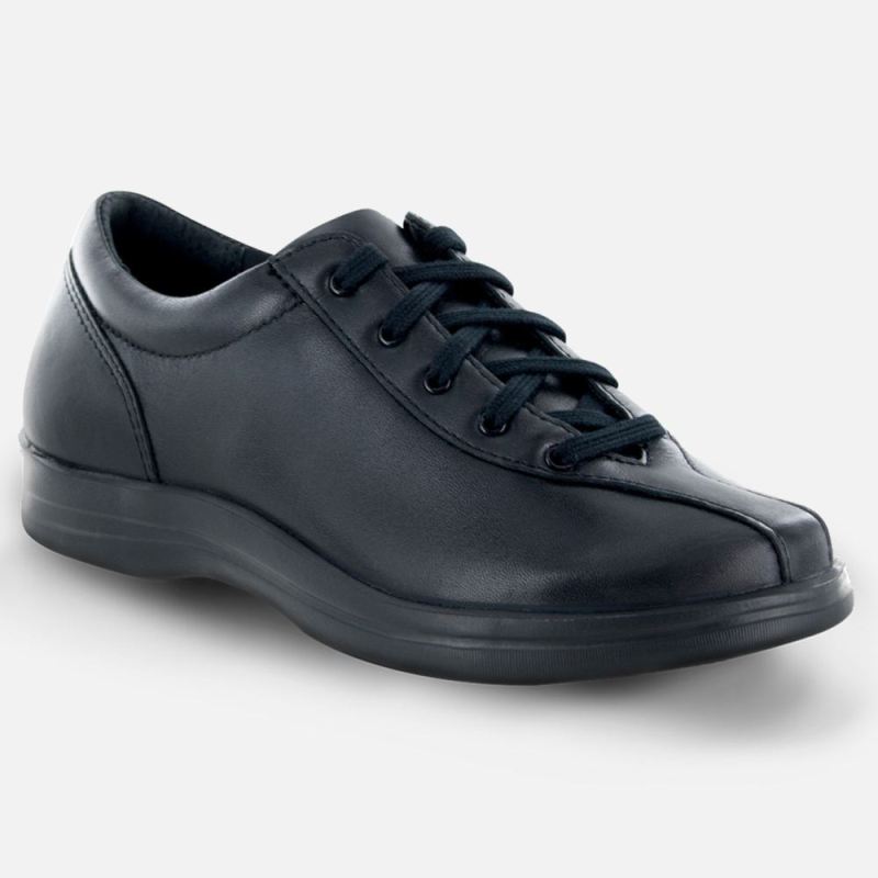 Apex Women's Black Leather Lace-Up Causal Shoe - Liv | Canada New Arrivals