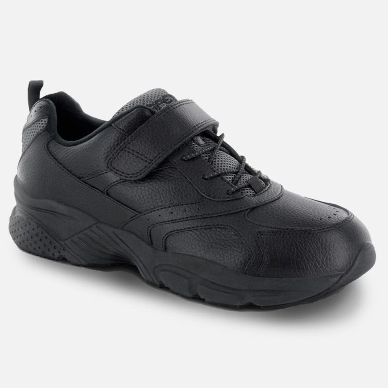 Apex Men's Active Athletic Strap Walking Shoe- Black | Canada New Arrivals