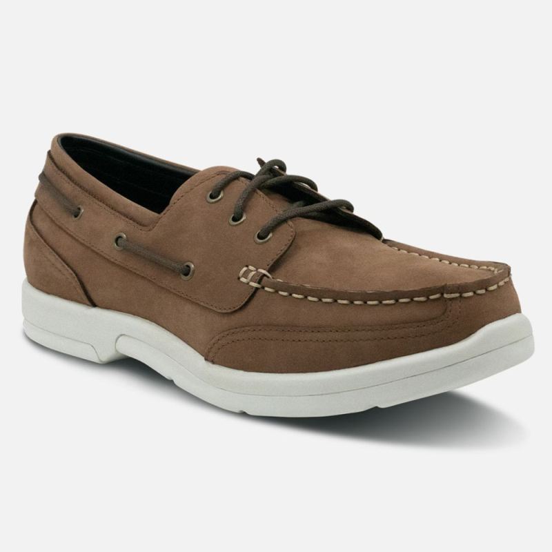 Apex Men's Orthopedic Boat Shoe - Light Brown | Canada New Arrivals