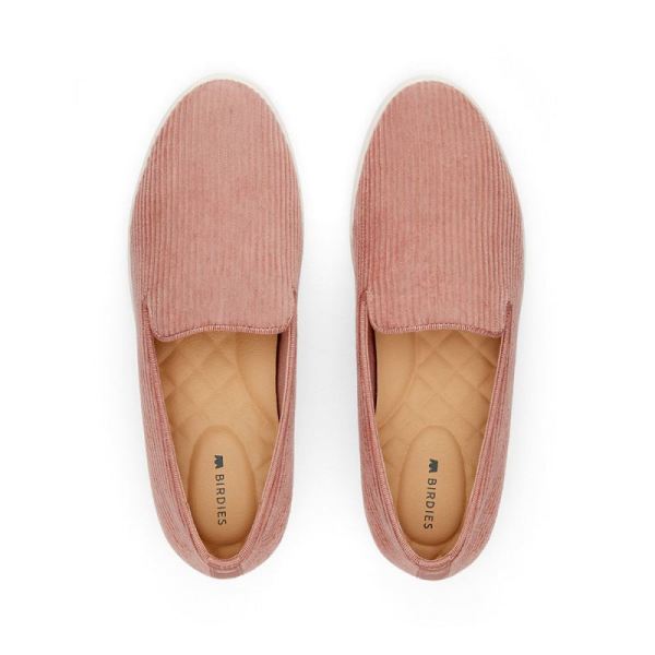 Birdies - Women's The Swift-Pink Corduroy Shoes-Carnation Corduroy