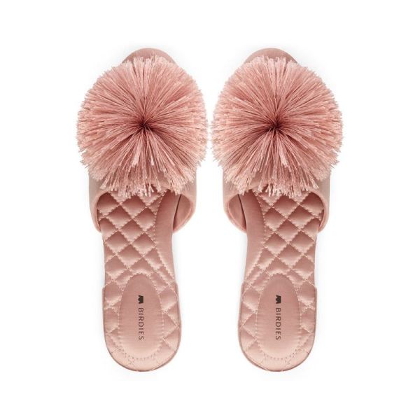 Birdies - Women's The Songbird-Vegan Pink Velvet Slide-Blush - Click Image to Close