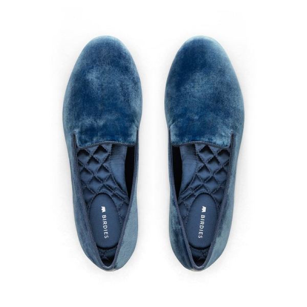 Birdies - Women's The Starling-Blue Velvet Flat-Ocean