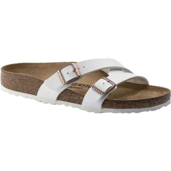 Women's Birkenstock Yao Birko-Flor Slide White Birko-Flor - Click Image to Close